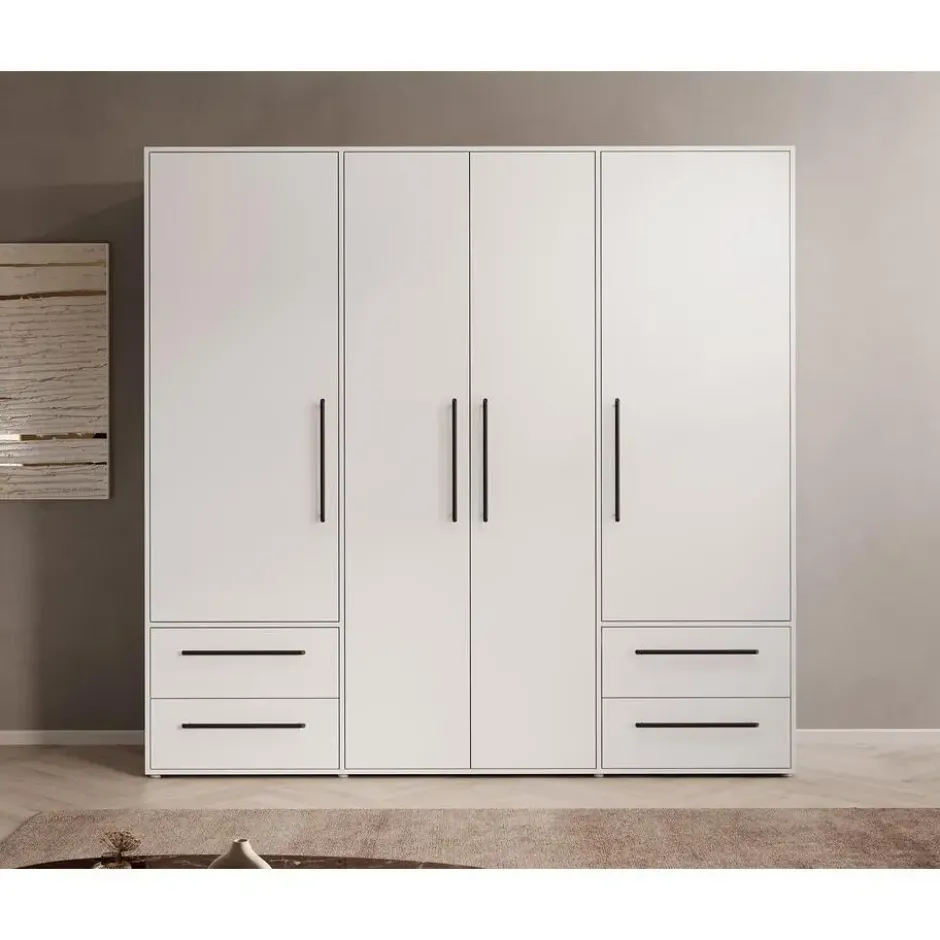 Meubella - Kledingkast Mayen - Wit - 206 cm