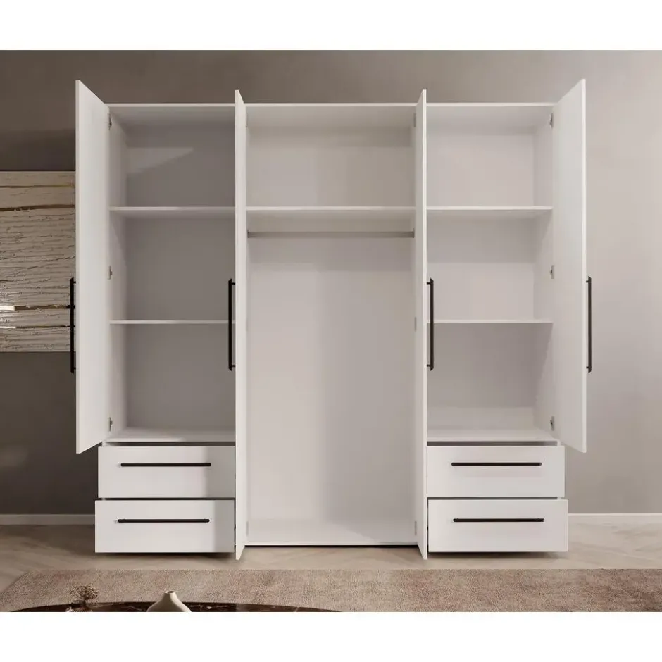 Meubella - Kledingkast Mayen - Wit - 206 cm