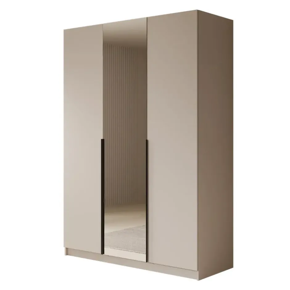 Meubella - Kledingkast Sabre - Beige - 150 cm - Met spiegel