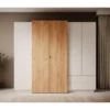 Meubella - Kledingkast Three - Wit - Eiken - 230 cm