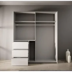 Meubella - Kledingkast Walter - Wit - 170 cm