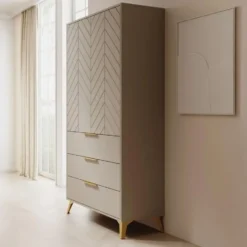 Meubella - Kledingkast Xiano - Beige - 103 cm