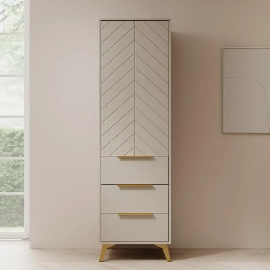Meubella - Kledingkast Xiano - Beige - 53 cm