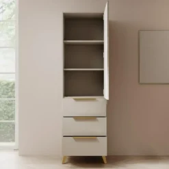 Meubella - Kledingkast Xiano - Beige - 53 cm