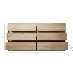 Meubella - Ladekast Cuarto - Eiken - 181 cm
