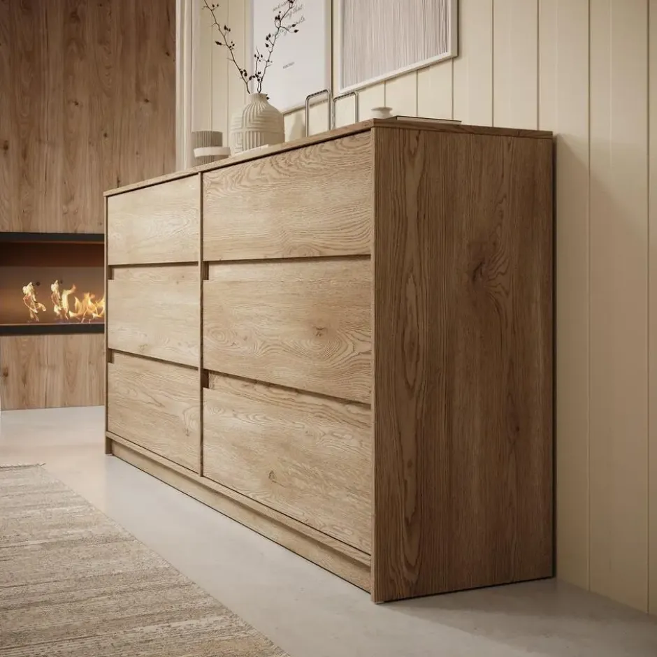 Meubella - Ladekast Cuarto - Eiken - 181 cm