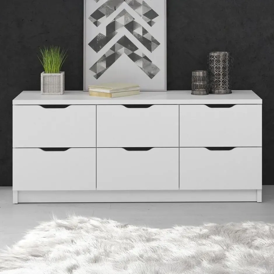 Meubella - Ladekast Kennedy - Wit - 120 cm