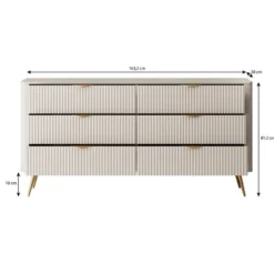 Meubella - Ladekast Lima - Beige - 163 cm