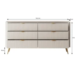 Meubella - Ladekast Lima - Zwart - 163 cm
