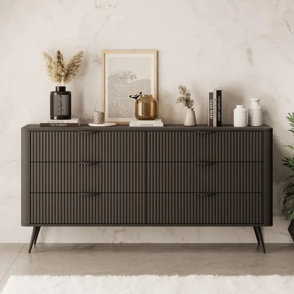 Meubella - Ladekast Lima - Zwart - 163 cm