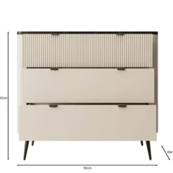 Meubella - Ladekast Mace - Beige - 90 cm