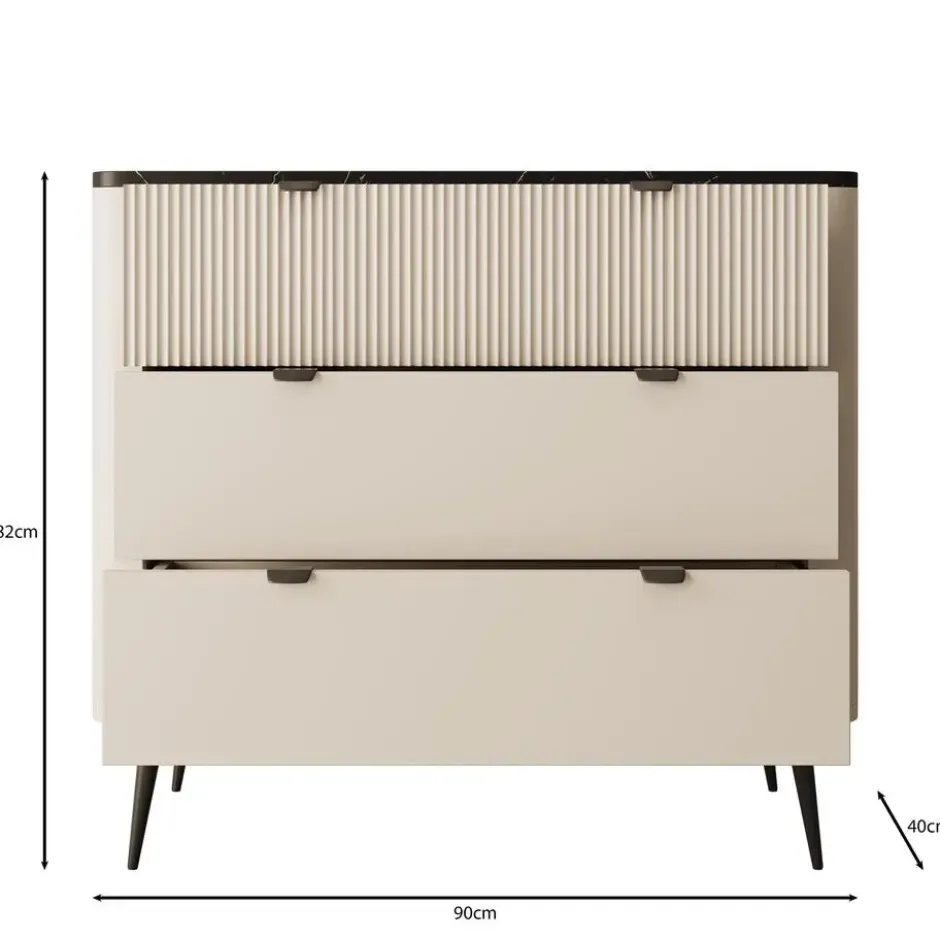 Meubella - Ladekast Mace - Beige - 90 cm