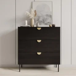 Meubella - Ladekast Monor - Zwart eiken - 100 cm