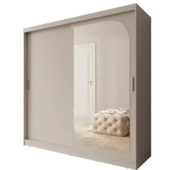 Meubella - Lava - Kledingkast 2 schuifdeuren - Beige - 200x62x200 cm
