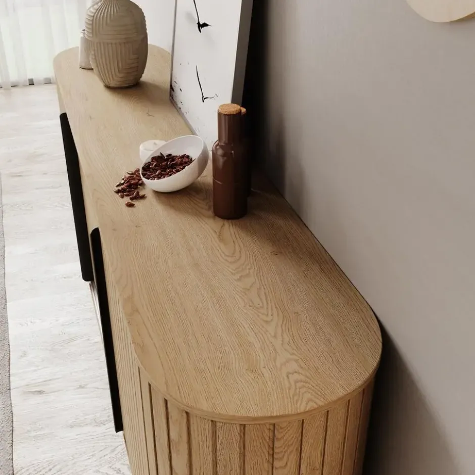 Meubella - Loro - Dressoir - Eikenpatroon - 196x82x40 cm