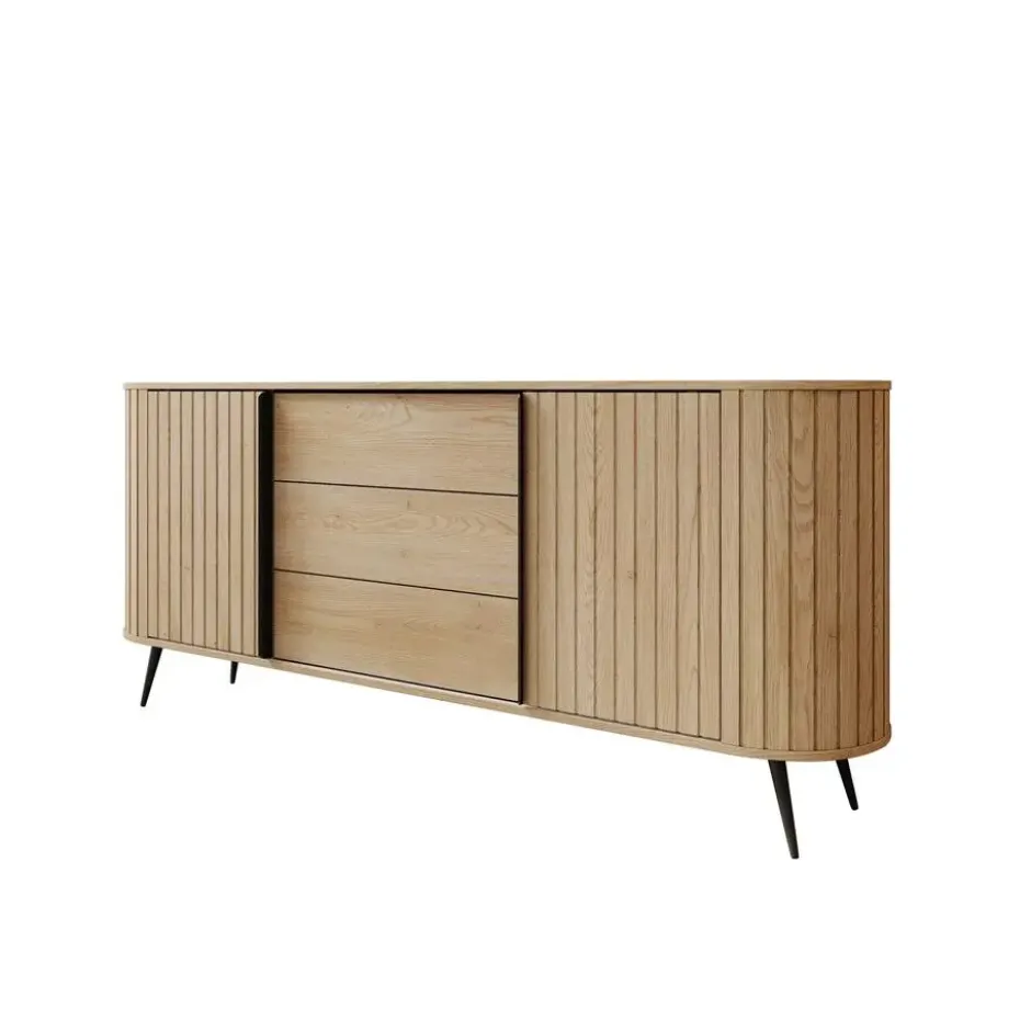 Meubella - Loro - Dressoir - Eikenpatroon - 196x82x40 cm