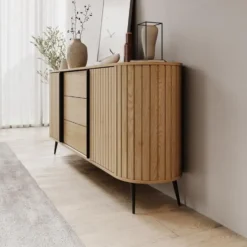 Meubella - Loro - Dressoir - Eikenpatroon - 196x82x40 cm