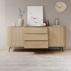 Meubella - Loro - Dressoir - Eikenpatroon - 196x82x40 cm