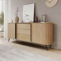 Meubella - Loro - Dressoir - Eikenpatroon - 196x82x40 cm