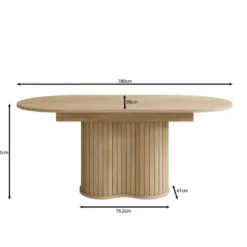 Meubella - Loro - Eetkamertafel uitschuifbaar - Eiken - 180-220x90x76cm