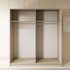 Meubella - Luce - Kledingkast met schuifdeuren - Beige - 180x55x201 cm