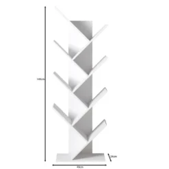 Meubella - Mirabelle - Boekenkast - Eikenpatroon - 49x24x149 cm