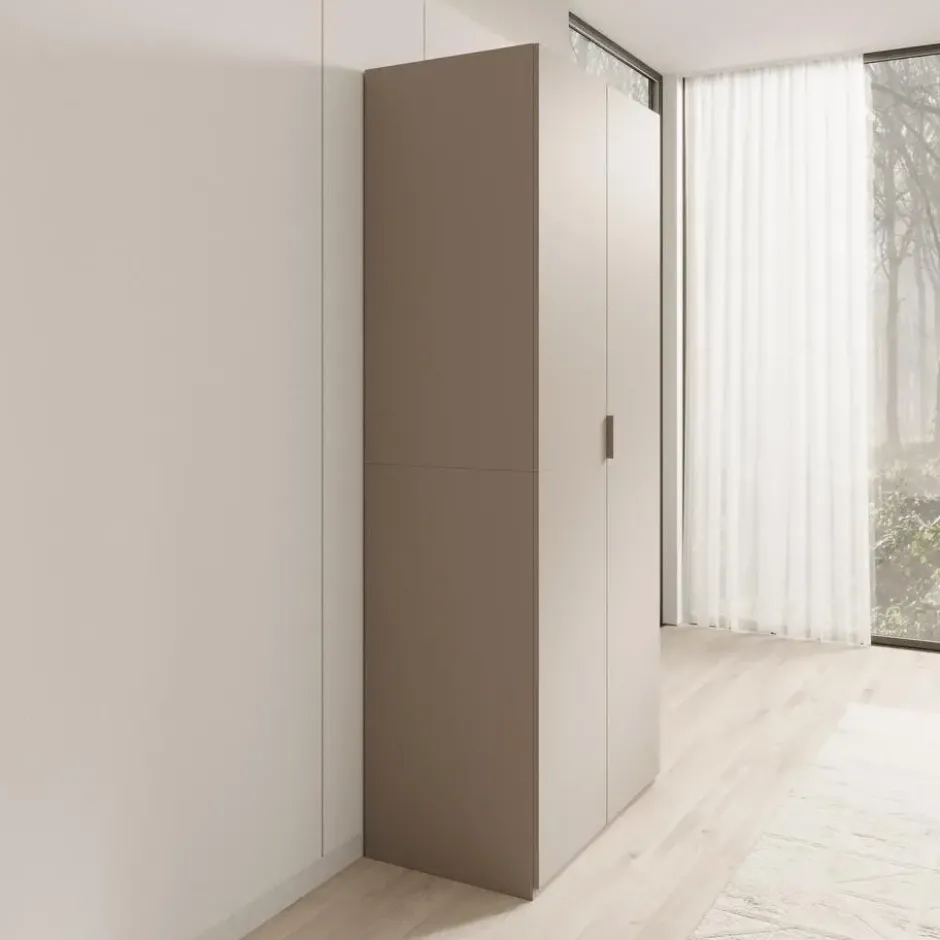 Meubella - Montclair - Kledingkast 2-deurs - Beige - 90x53x215 cm