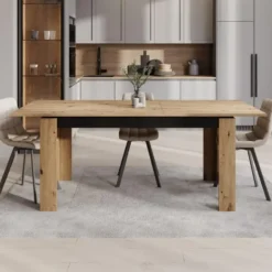 Meubella - Montellini - Eetkamertafel - Eikenpatroon - 160x90x77 cm