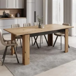 Meubella - Montellini - Eetkamertafel - Eikenpatroon - 160x90x77 cm