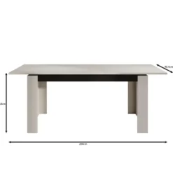 Meubella - Montellini - Eetkamertafel - Eikenpatroon - 160x90x77 cm