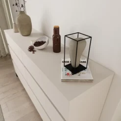 Meubella - Montellini - Ladekast met 6 lades - Beige - 157x40x90 cm