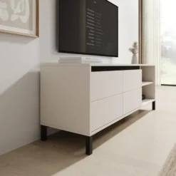 Meubella - Montellini - TV-Meubel - Beige - 138x40x52 cm