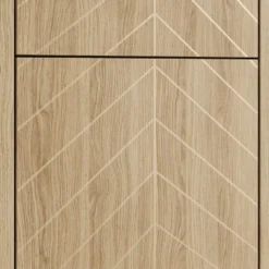Meubella - Montera - Vitrinekast met LED - Eikenpatroon - 60x41x198 cm