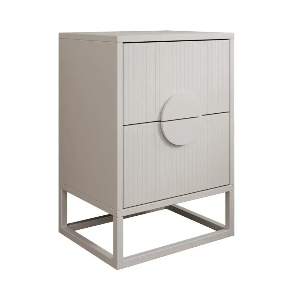 Meubella - Nachtkastje Allegany - Wit - 38 cm