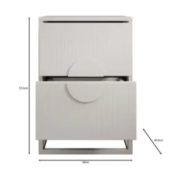 Meubella - Nachtkastje Allegany - Wit - 38 cm