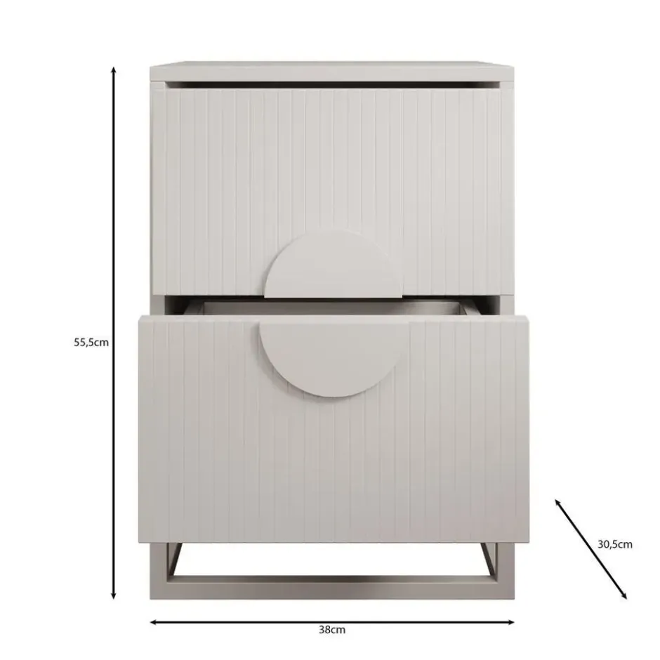 Meubella - Nachtkastje Allegany - Wit - 38 cm