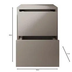 Meubella - Nachtkastje Gideon - Beige - 30 cm