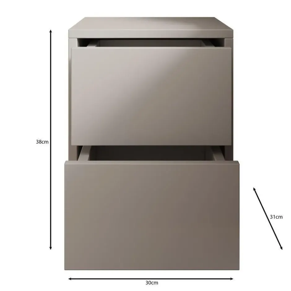 Meubella - Nachtkastje Gideon - Beige - 30 cm