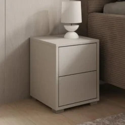 Meubella - Nachtkastje Gideon - Beige - 30 cm