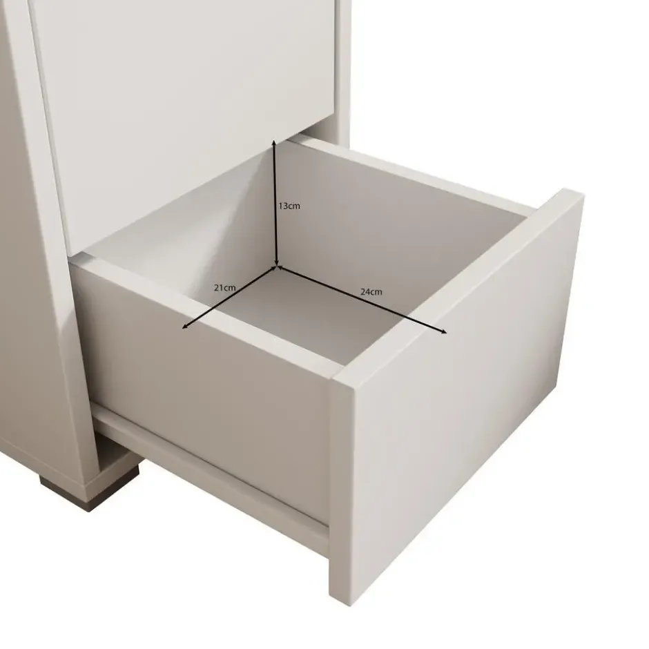 Meubella - Nachtkastje Gideon - Wit - 30 cm