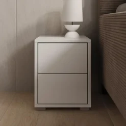 Meubella - Nachtkastje Gideon - Wit - 30 cm