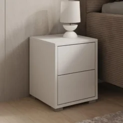 Meubella - Nachtkastje Gideon - Wit - 30 cm