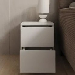 Meubella - Nachtkastje Gideon - Wit - 30 cm