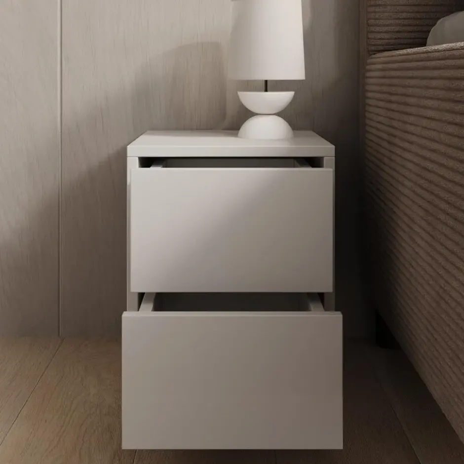 Meubella - Nachtkastje Gideon - Wit - 30 cm