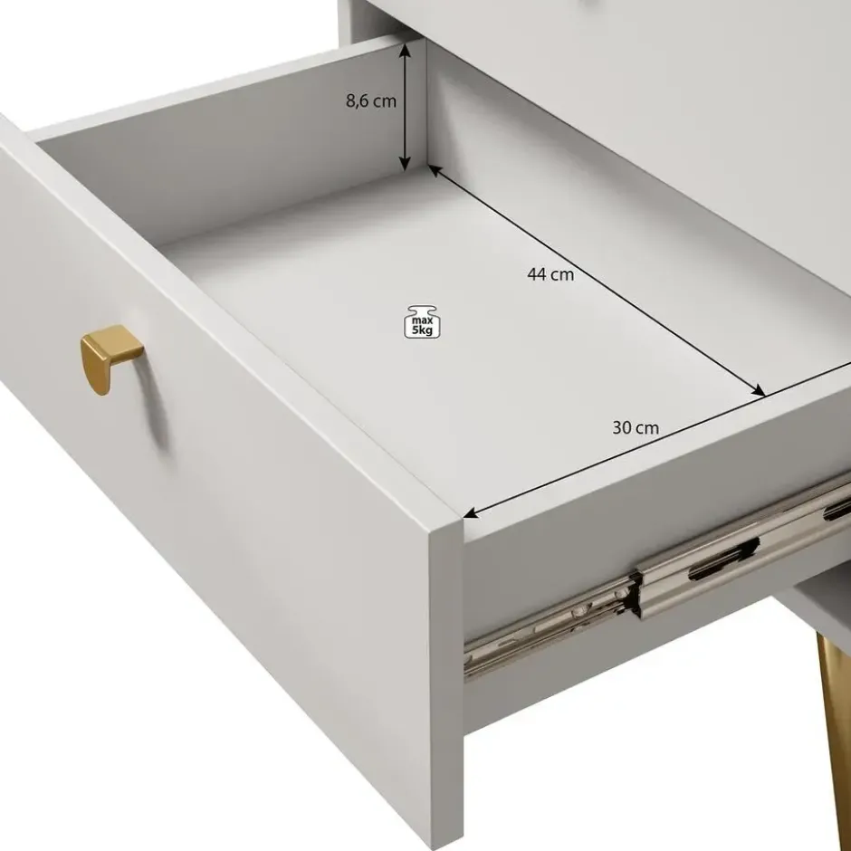 Meubella - Nachtkastje Hidde - Beige - 50 cm