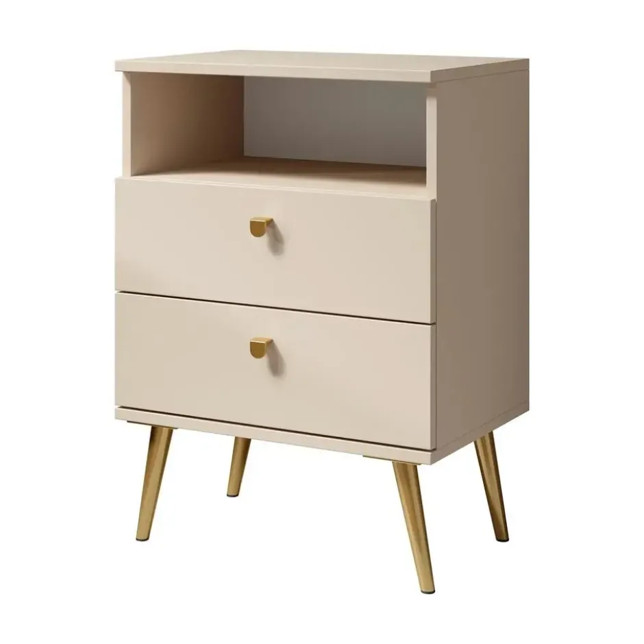 Meubella - Nachtkastje Hidde - Beige - 50 cm