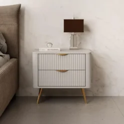 Meubella - Nachtkastje Lima - Beige - 63 cm