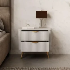 Meubella - Nachtkastje Lima - Beige - 63 cm