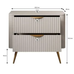 Meubella - Nachtkastje Lima - Zwart - 63 cm