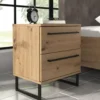 Meubella - Nachtkastje Saturn - Eiken - Zwart - 45 cm